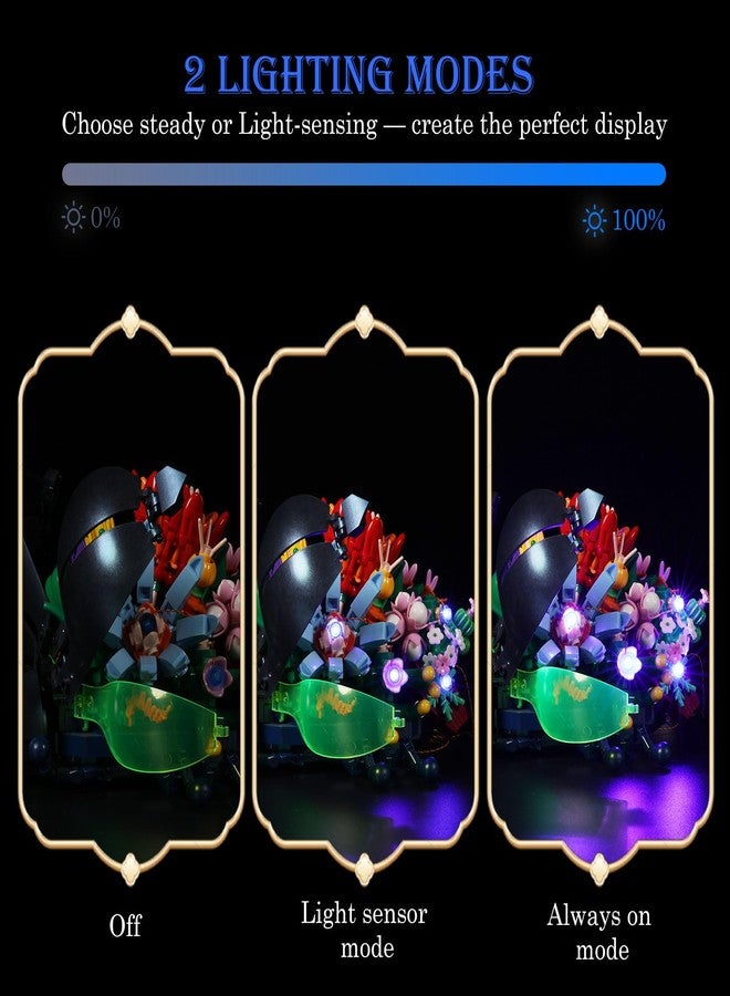 JMBricklayer LED Light Kit Building Blocks Set, 2x6 Blue&Red Light Up Bricks with Light-Sensing Mode, DIY Lighting Accessories Decoration Compatible with Major Upgrade - Image 4